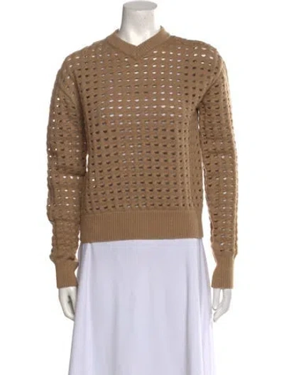 Pre-owned Bottega Veneta Wool Crew Neck Sweater In Neutral