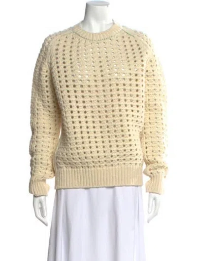 Pre-owned Bottega Veneta Wool Crew Neck Sweater In Neutral