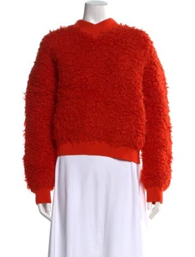 Pre-owned Bottega Veneta Wool Crew Neck Sweater In Orange