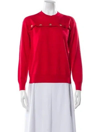 Pre-owned Bottega Veneta Wool Crew Neck Sweater In Red