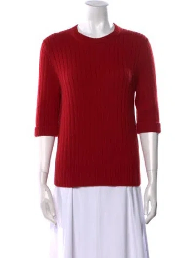 Pre-owned Bottega Veneta Wool Crew Neck Sweater In Red