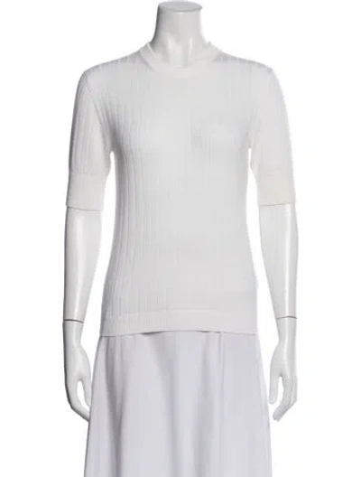 Pre-owned Bottega Veneta Wool Crew Neck Sweater In White