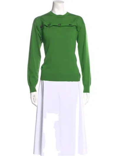 Pre-owned Bottega Veneta Wool Crew Neck Top In Green