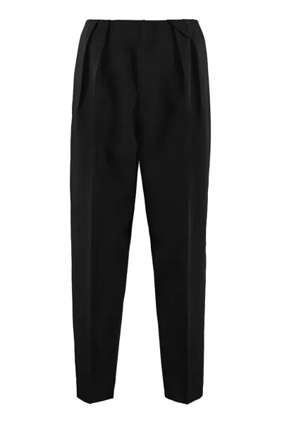 Bottega Veneta Wool Cropped Trousers In Animal Print