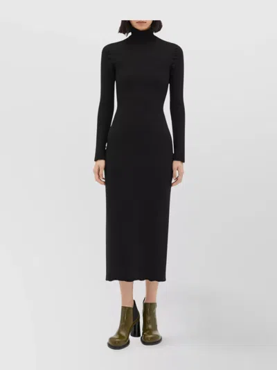 BOTTEGA VENETA WOOL DRESS BUTTON DETAIL