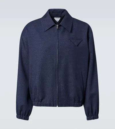 Bottega Veneta Blouson Aus Melierter Wolle In Purple
