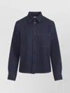 Bottega Veneta Wool Drill Shirt With Yellow Stitching