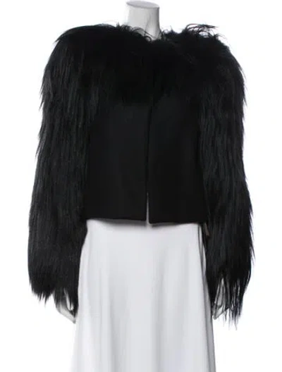Pre-owned Bottega Veneta Wool Faux Fur Jacket W/ Tags In Black