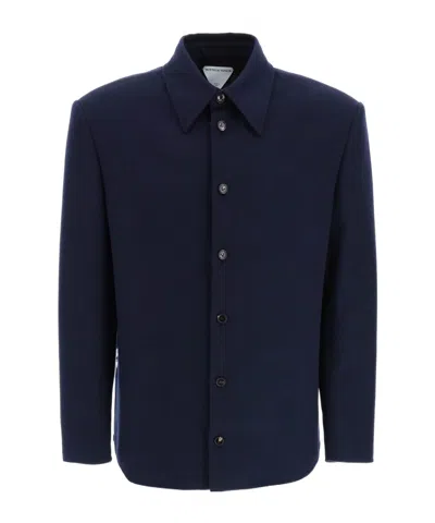 Bottega Veneta Wool Flannel Jacket In Black