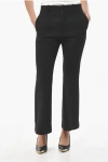 Bottega Veneta Wool Flared Fit Pants With Belt Loops In Black