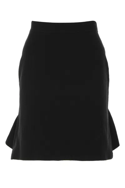 Bottega Veneta Wool Flared Skirt In Black