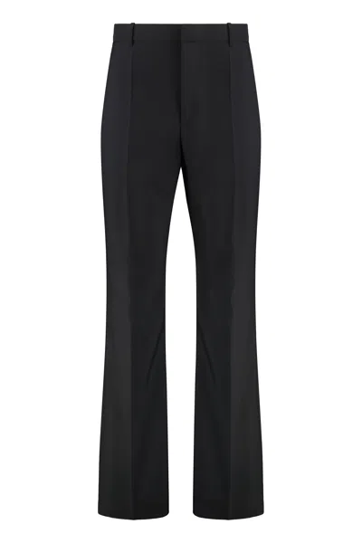 Bottega Veneta Wool Flared Trousers In Blue