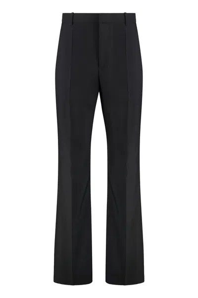 Bottega Veneta Wool Flared Trousers In Black