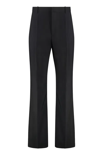 Bottega Veneta Wool Flared Trousers In Black