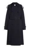 Bottega Veneta Double-breasted Trench Coat In Navy