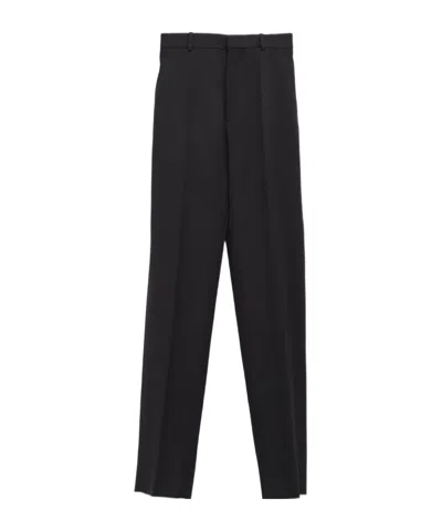 Bottega Veneta Wool Grain De Poudre Pants In Black
