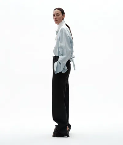 Bottega Veneta Wool Grain De Poudre Trousers In Black