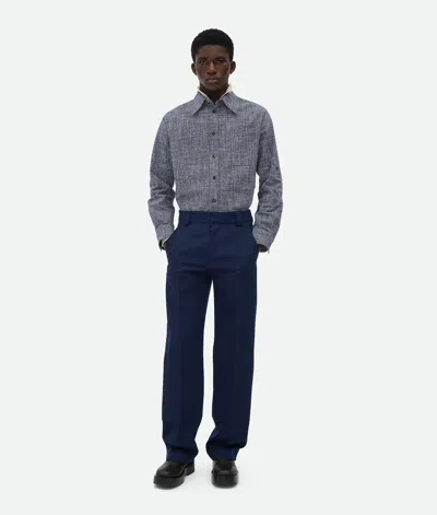 Bottega Veneta Wool Grain De Poudre Trousers In Eclipse