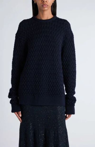 Bottega Veneta Wool Intrecciato Crewneck Sweater In Nude