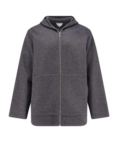 Bottega Veneta Wool Jacket With Hood In Gray