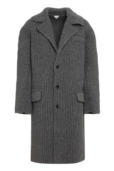 Bottega Veneta Wool Jersey Coat In Grey