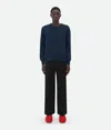 Bottega Veneta Bottega  Veneta Wool Jumper With Metal Knot Buttons In Blue