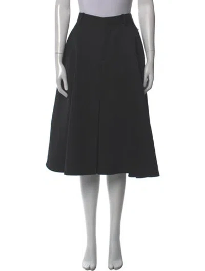 Pre-owned Bottega Veneta Wool Knee-length Skirt W/ Tags In Gray