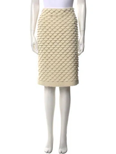 Pre-owned Bottega Veneta Wool Knee-length Skirt W/ Tags In Neutral