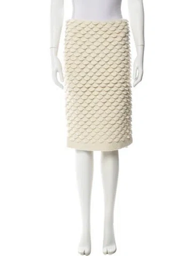 Pre-owned Bottega Veneta Wool Knee-length Skirt W/ Tags In Neutral