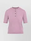 Bottega Veneta Short-sleeved Knit Top In Pink