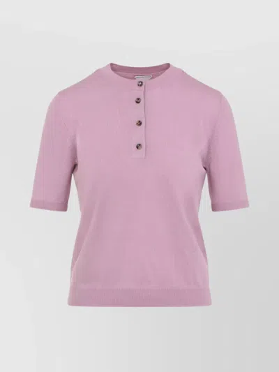 BOTTEGA VENETA WOOL KNIT SHORT SLEEVE PULLOVER