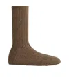 Bottega Veneta Wool Knitted Sock Boots In Brown