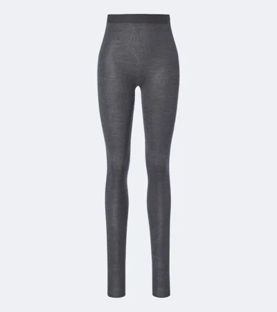 Bottega Veneta Wool Leggings In Grey