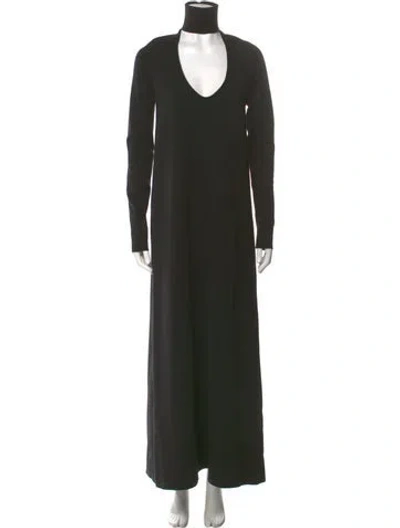 Pre-owned Bottega Veneta Wool Long Dress In Black