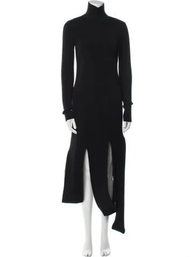 Pre-owned Bottega Veneta Wool Long Dress In Black