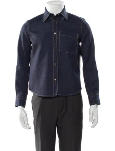 Pre-owned Bottega Veneta Wool Long Sleeve Denim Shirt In Blue