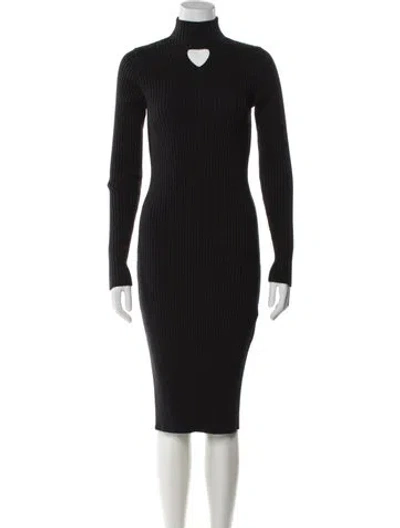 Pre-owned Bottega Veneta Wool Midi Length Dress In Blue