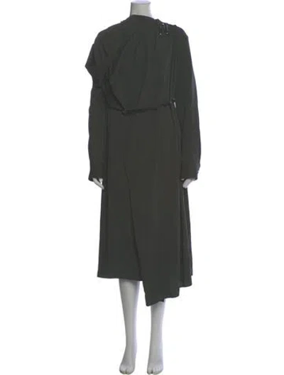 Pre-owned Bottega Veneta Wool Midi Length Dress In Green
