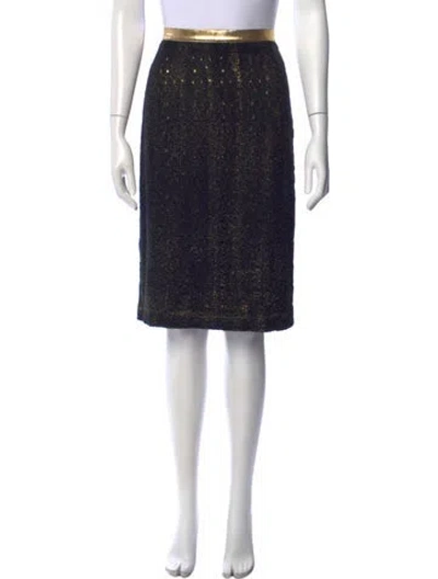 Pre-owned Bottega Veneta Wool Midi Length Skirt In Black