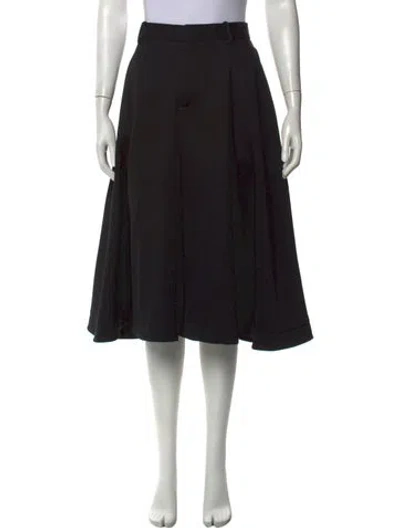 Pre-owned Bottega Veneta Wool Midi Length Skirt In Black