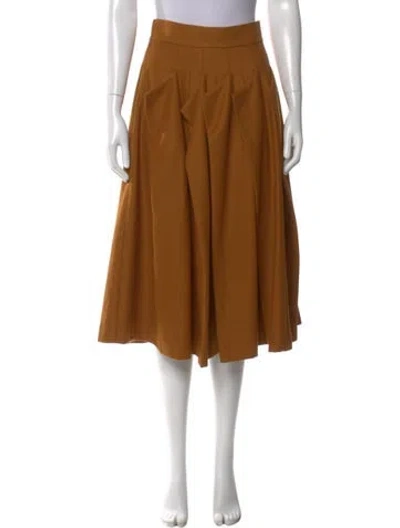 Pre-owned Bottega Veneta Wool Midi Length Skirt In Brown