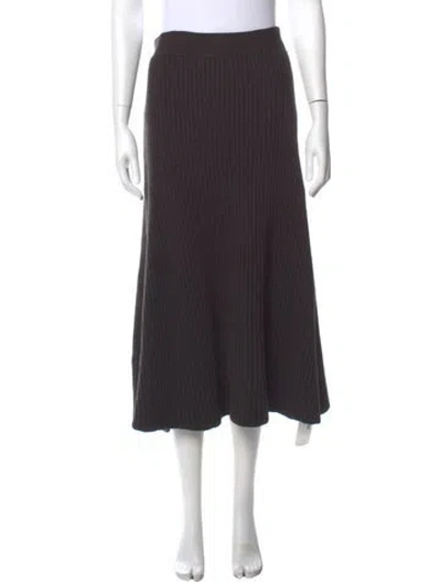 Pre-owned Bottega Veneta Wool Midi Length Skirt In Brown