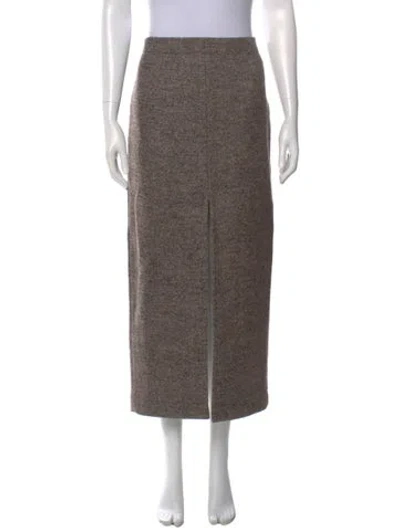 Pre-owned Bottega Veneta Wool Midi Length Skirt In Gray