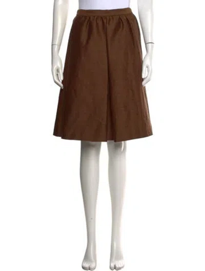 Pre-owned Bottega Veneta Wool Midi Length Skirt W/ Tags In Brown