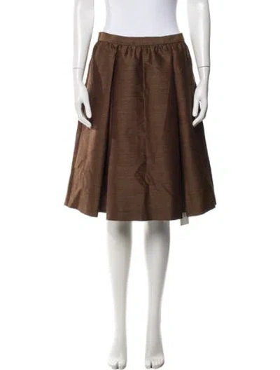 Pre-owned Bottega Veneta Wool Midi Length Skirt W/ Tags In Brown