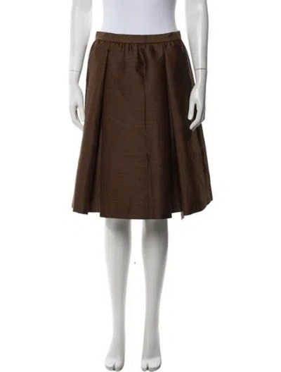Pre-owned Bottega Veneta Wool Midi Length Skirt W/ Tags In Brown