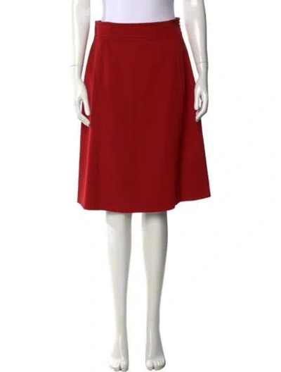 Pre-owned Bottega Veneta Wool Midi Length Skirt W/ Tags In Red