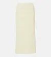 Bottega Veneta Wool Midi Skirt In Beige
