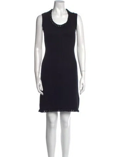 Pre-owned Bottega Veneta Wool Mini Dress In Black