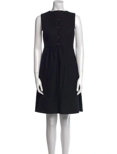 Pre-owned Bottega Veneta Wool Mini Dress In Black